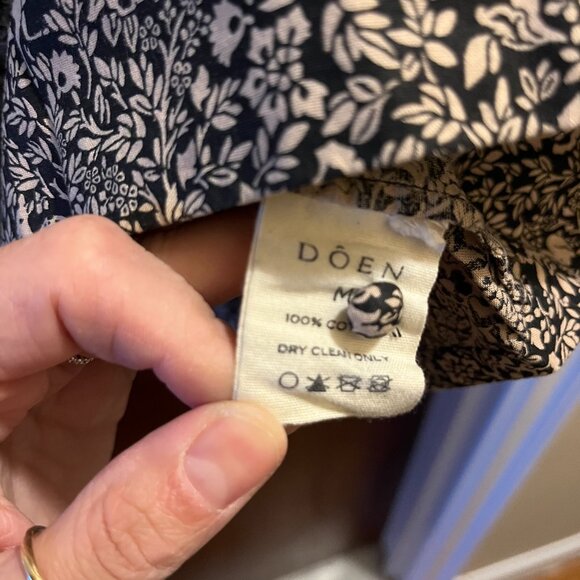 DOEN Marabella Dress Black Prancing Fawn Floral M - Picture 7 of 7